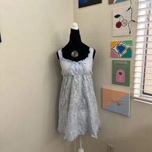 Aerie Baby Blue Embroidered Mini Dress (M)